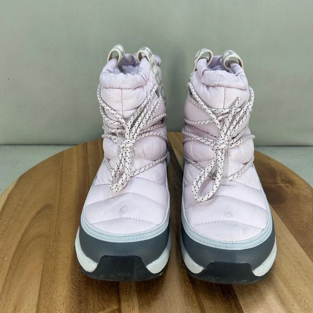 The North Face Womens ThermoBall Lace Up Waterproof Boots Pink NF0A5LWD Size 10